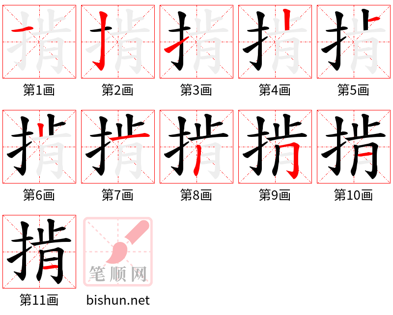 掯 笔顺规范