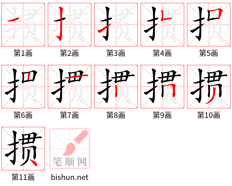 掼 笔顺规范