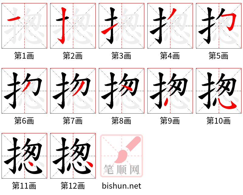 揔 笔顺规范