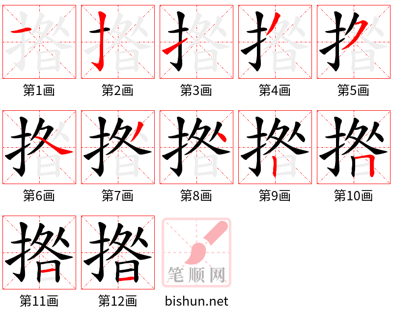 揝 笔顺规范