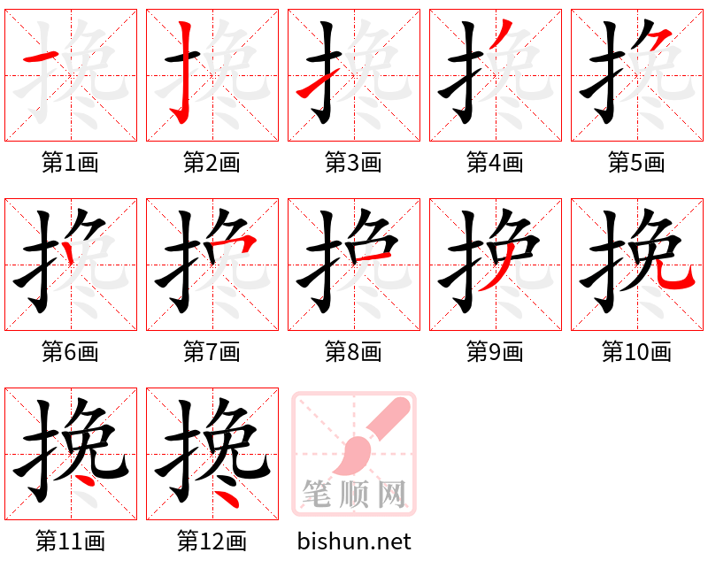 搀 笔顺规范