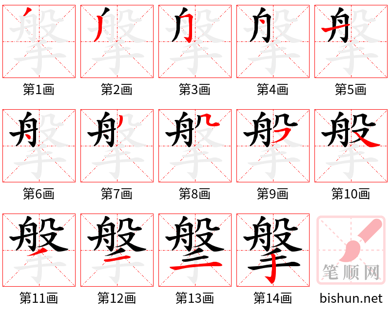 搫 笔顺规范