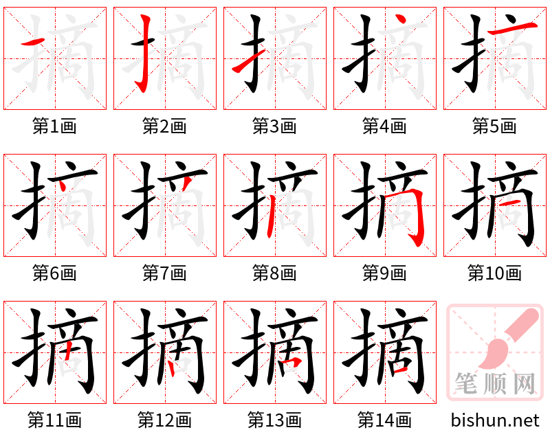 摘 笔顺规范