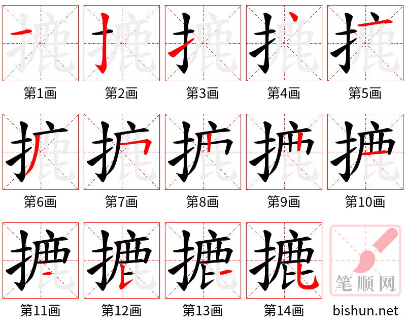 摝 笔顺规范