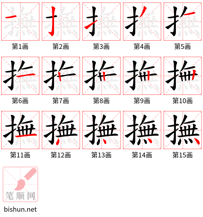 撫 笔顺规范