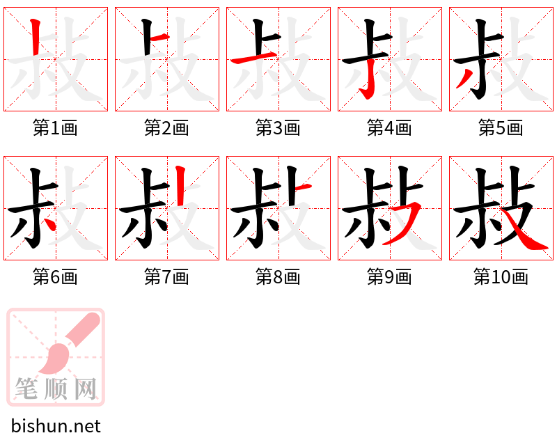 敊 笔顺规范