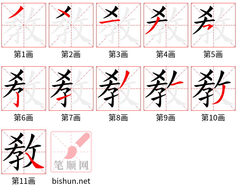 敎 笔顺规范