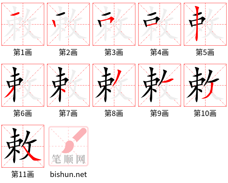 敕 笔顺规范