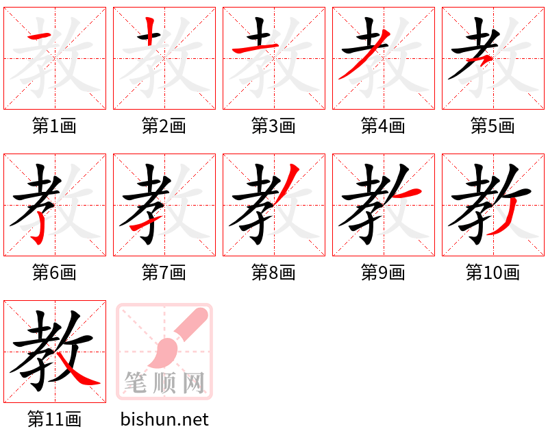 教 笔顺规范