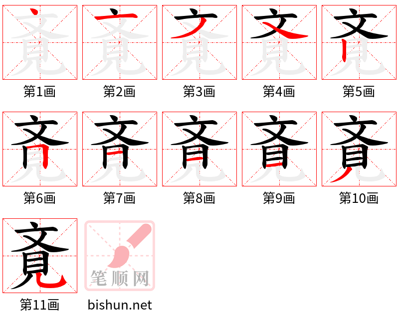 斍 笔顺规范