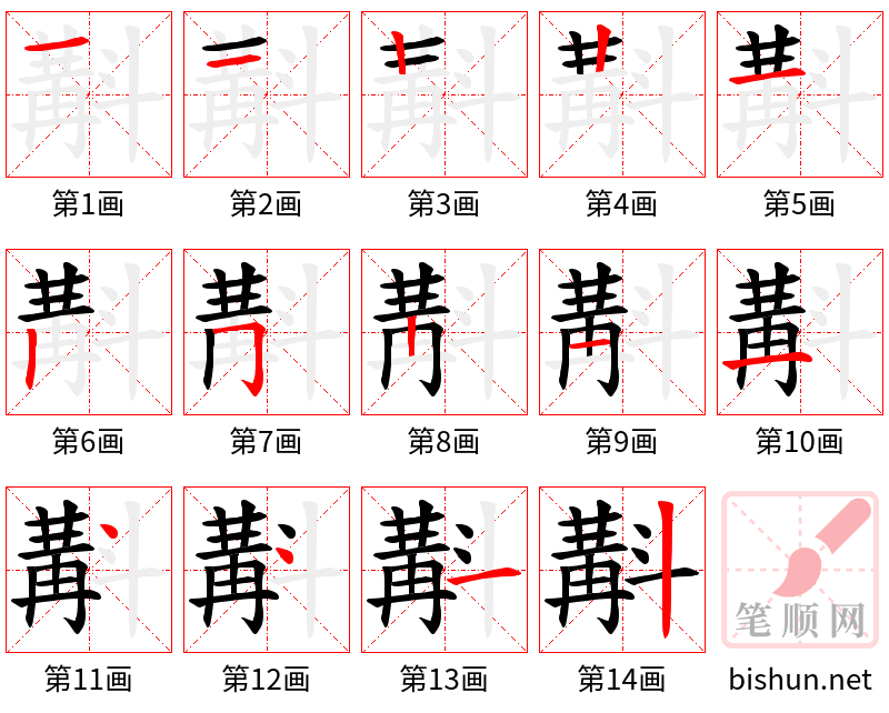 斠 笔顺规范