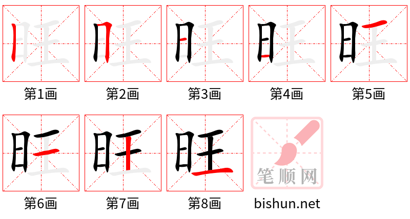 旺 笔顺规范