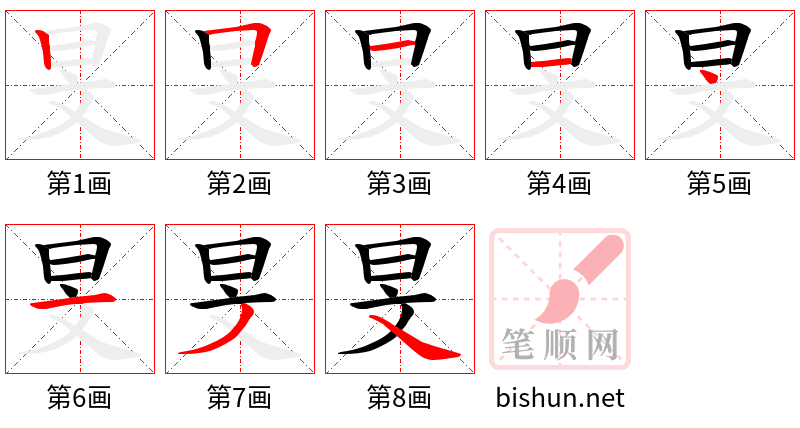 旻 笔顺规范