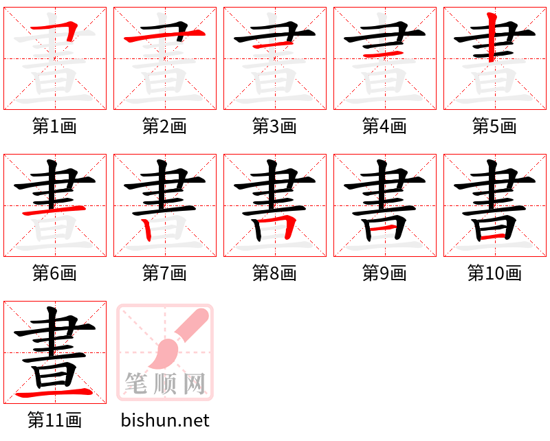 晝 笔顺规范