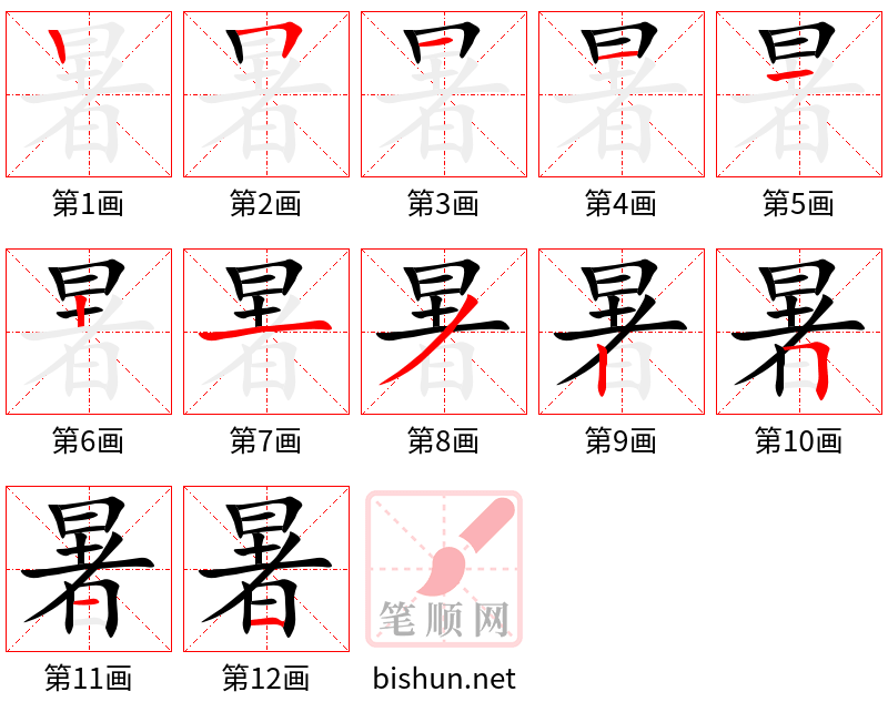 暑 笔顺规范