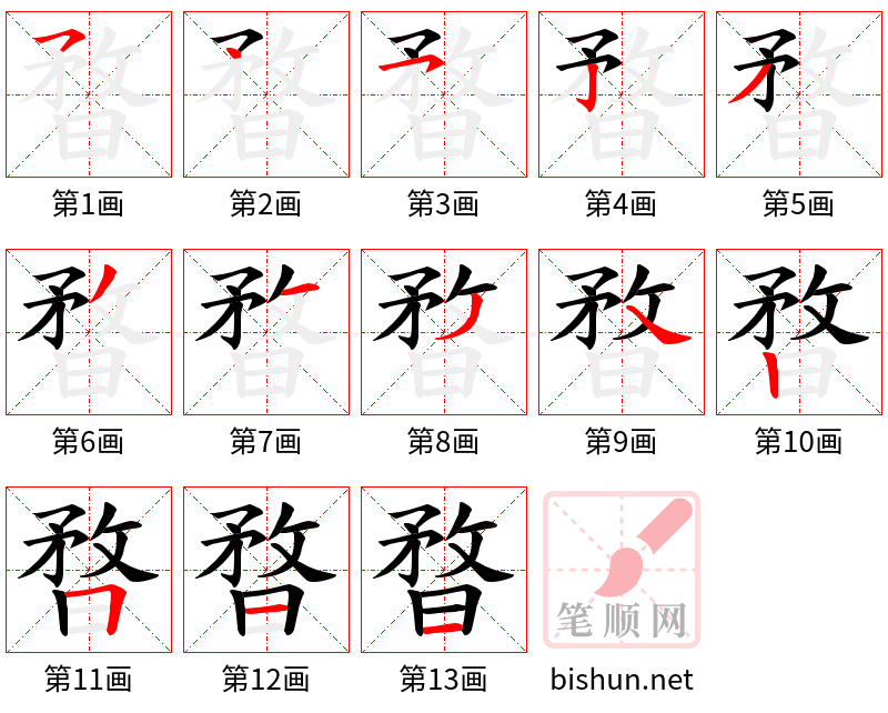 暓 笔顺规范