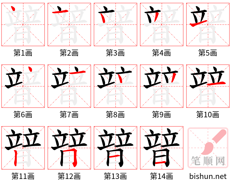 暜 笔顺规范