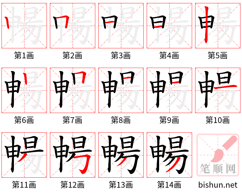 暢 笔顺规范