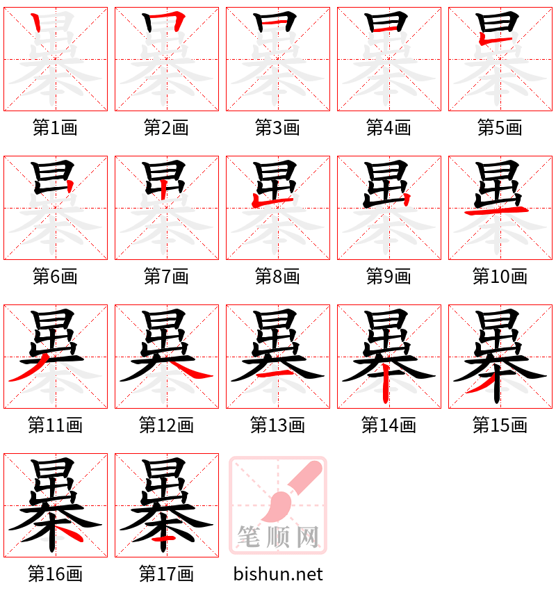 曓 笔顺规范