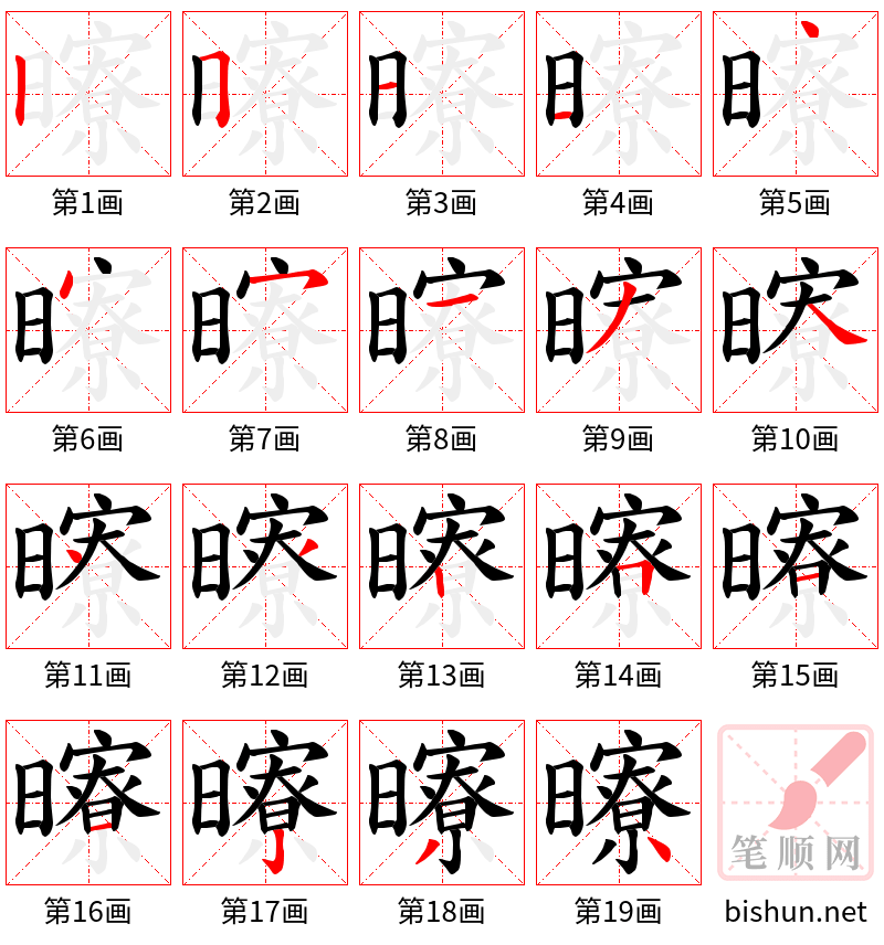 曢 笔顺规范