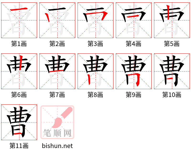 曹 笔顺规范