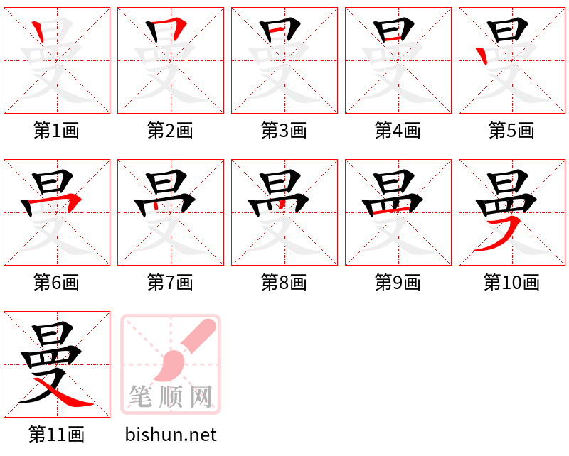 曼 笔顺规范