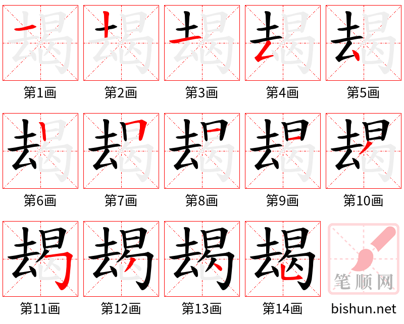 朅 笔顺规范