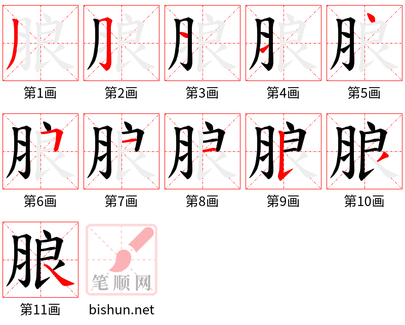 朖 笔顺规范