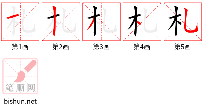 札 笔顺规范