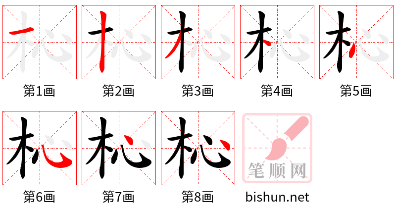 杺 笔顺规范