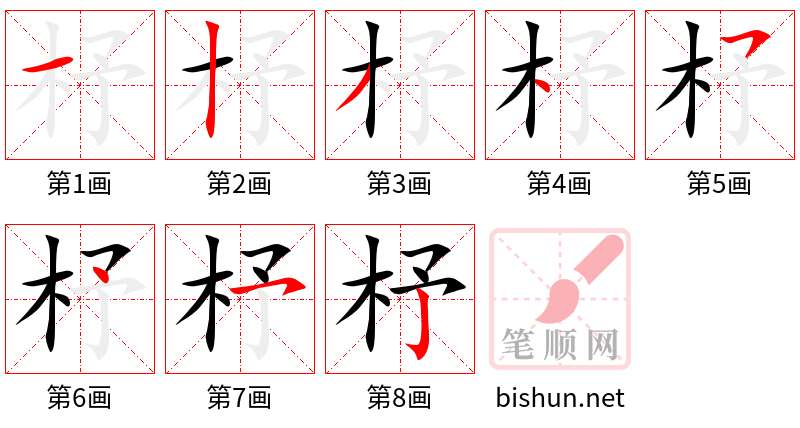 杼 笔顺规范