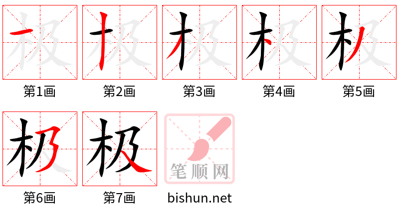 极 笔顺规范