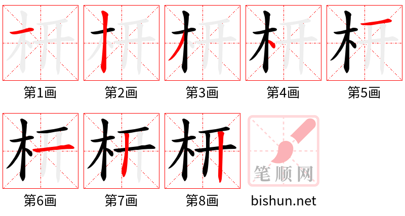 枅 笔顺规范