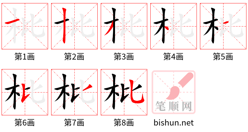 枇 笔顺规范