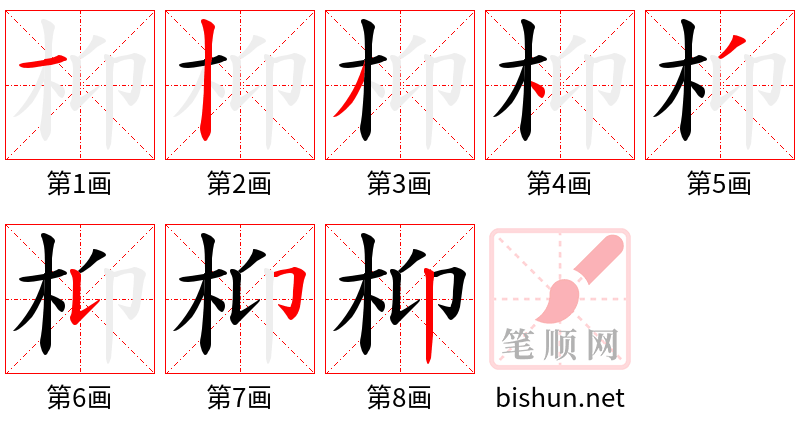 枊 笔顺规范