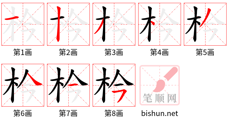 枔 笔顺规范