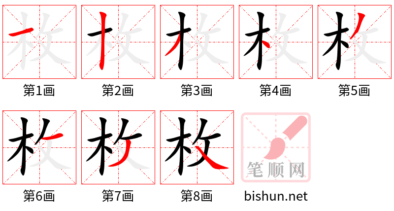 枚 笔顺规范