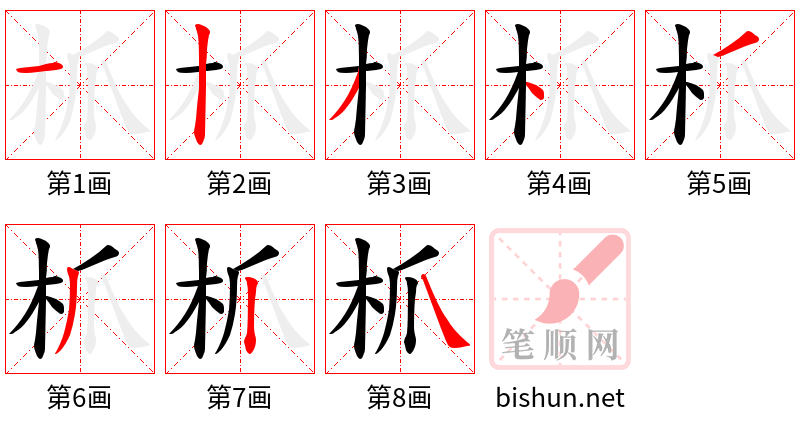 枛 笔顺规范