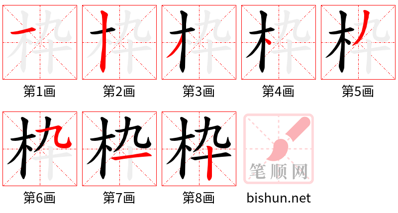 枠 笔顺规范