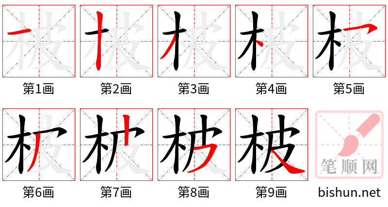 柀 笔顺规范