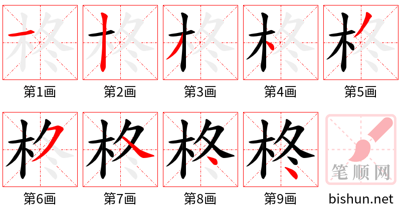 柊 笔顺规范