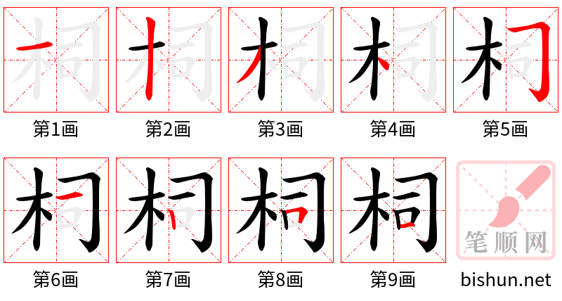 柌 笔顺规范