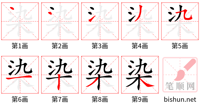 染 笔顺规范