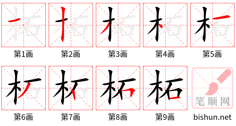 柘 笔顺规范