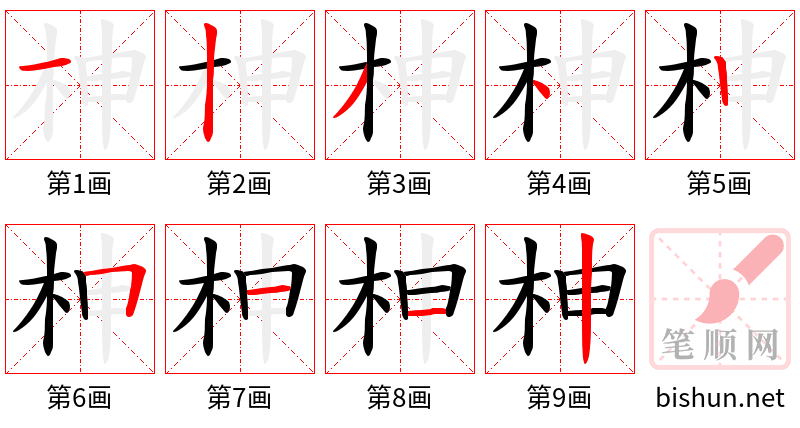 柛 笔顺规范