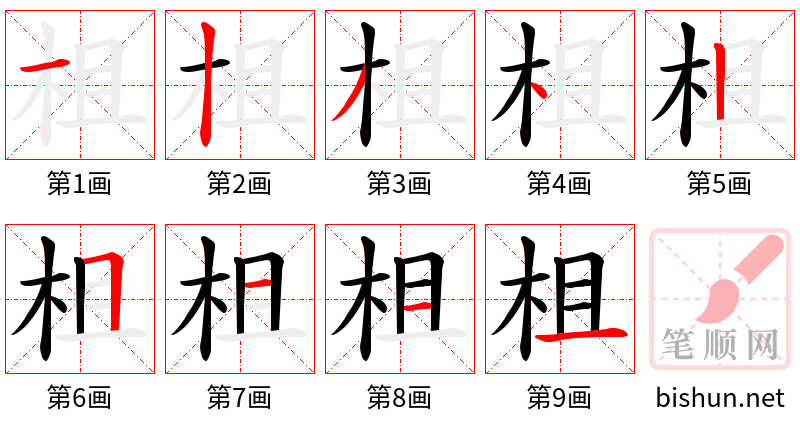 柤 笔顺规范