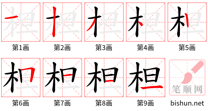 柦 笔顺规范