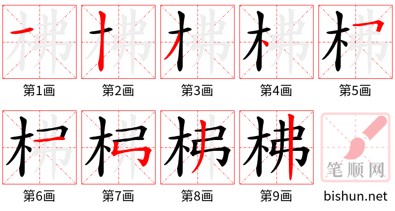 柫 笔顺规范