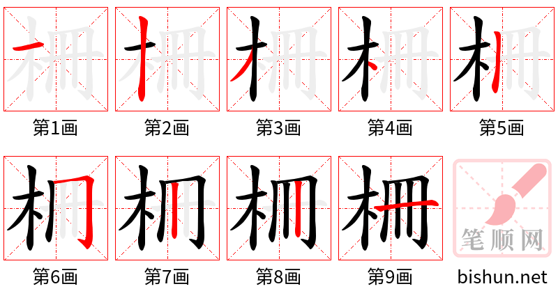 柵 笔顺规范