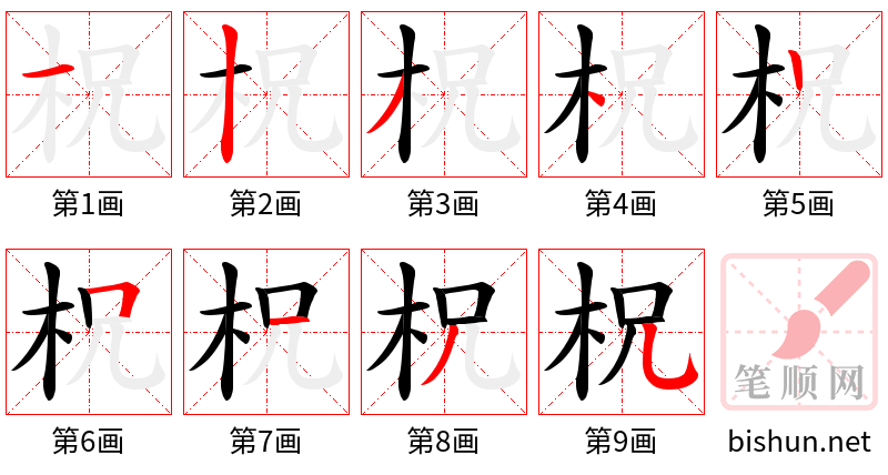 柷 笔顺规范